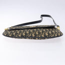 Christian Dior Trotter Canvas Shoulder Bag Navy Gold Auth 140606-9