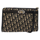 Christian Dior Trotter Canvas Shoulder Bag Navy Gold Auth 140607-1