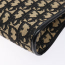 Christian Dior Trotter Canvas Shoulder Bag Navy Gold Auth 140607-10