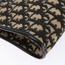 Christian Dior Trotter Canvas Shoulder Bag Navy Gold Auth 140607-11