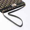 Christian Dior Trotter Canvas Shoulder Bag Navy Gold Auth 140607-7