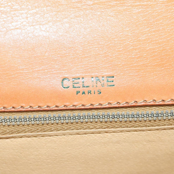 CELINE Macadam Canvas Shoulder Bag PVC Beige Gold Auth 140613