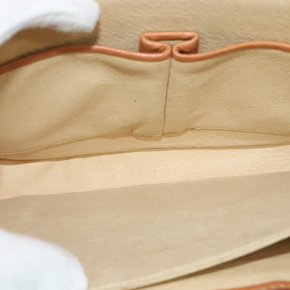 CELINE Macadam Canvas Shoulder Bag PVC Beige Gold Auth 140613