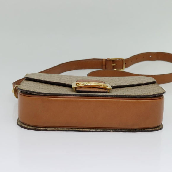 CELINE Macadam Canvas Shoulder Bag PVC Beige Gold Auth 140613