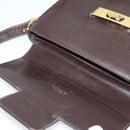 CELINE Horse Carriage Shoulder Bag Leather Brown Gold Auth 140615-16