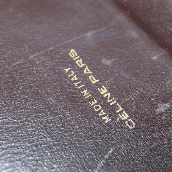 CELINE Horse Carriage Shoulder Bag Leather Brown Gold Auth 140615