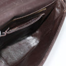 CELINE Horse Carriage Shoulder Bag Leather Brown Gold Auth 140615-19