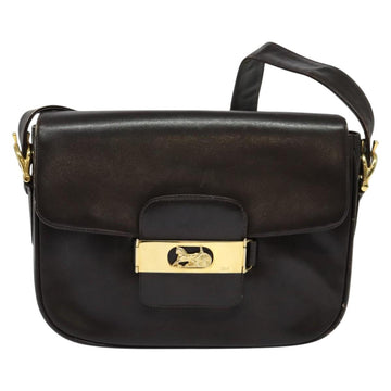 CELINE Horse Carriage Shoulder Bag Leather Brown Gold Auth 140615 - 0