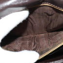 CELINE Horse Carriage Shoulder Bag Leather Brown Gold Auth 140615-21