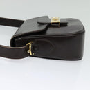 CELINE Horse Carriage Shoulder Bag Leather Brown Gold Auth 140615-4