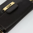 CELINE Horse Carriage Shoulder Bag Leather Brown Gold Auth 140615-6