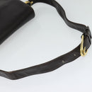 CELINE Horse Carriage Shoulder Bag Leather Brown Gold Auth 140615-7