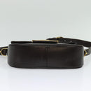 CELINE Horse Carriage Shoulder Bag Leather Brown Gold Auth 140615-9