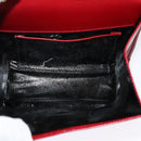 Salvatore Ferragamo Vala Chain Mini Shoulder Bag Leather Red Gold Auth 140616-10