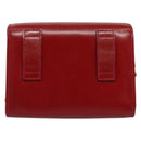 Salvatore Ferragamo Vala Chain Mini Shoulder Bag Leather Red Gold Auth 140616-2