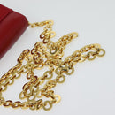 Salvatore Ferragamo Vala Chain Mini Shoulder Bag Leather Red Gold Auth 140616-7