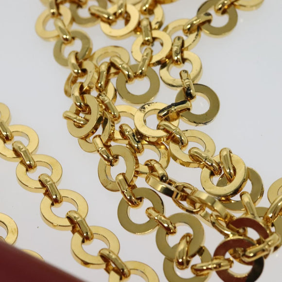 Salvatore Ferragamo Vala Chain Mini Shoulder Bag Leather Red Gold Auth 140616