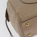 Salvatore Ferragamo Gancini Tote Bag Leather Beige Gold Auth 140617-15