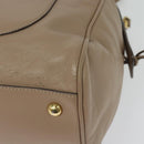 Salvatore Ferragamo Gancini Tote Bag Leather Beige Gold Auth 140617-16