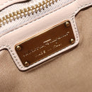 Salvatore Ferragamo Gancini Tote Bag Leather Beige Gold Auth 140617-17