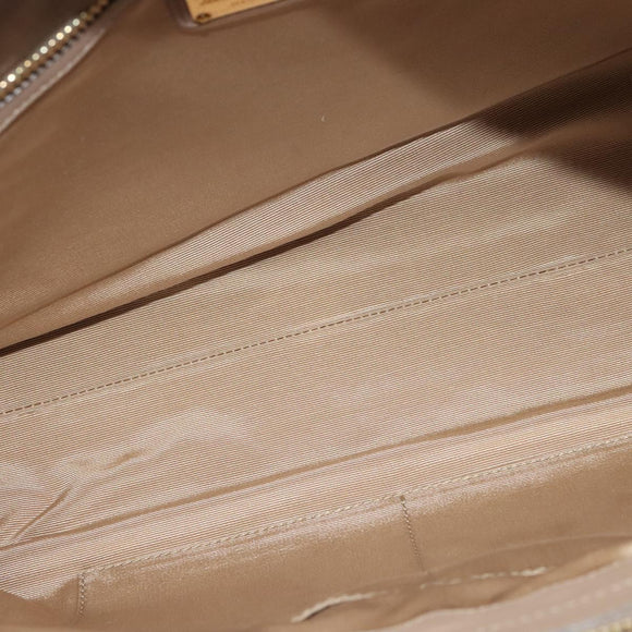 Salvatore Ferragamo Gancini Tote Bag Leather Beige Gold Auth 140617