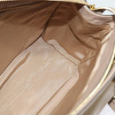 Salvatore Ferragamo Gancini Tote Bag Leather Beige Gold Auth 140617-18