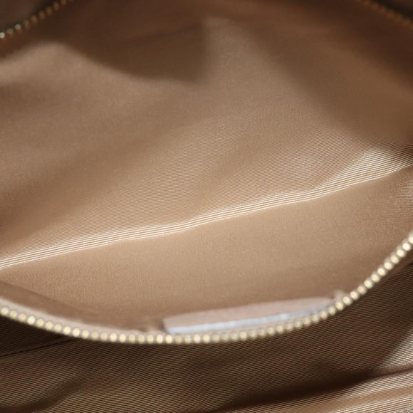 Salvatore Ferragamo Gancini Tote Bag Leather Beige Gold Auth 140617