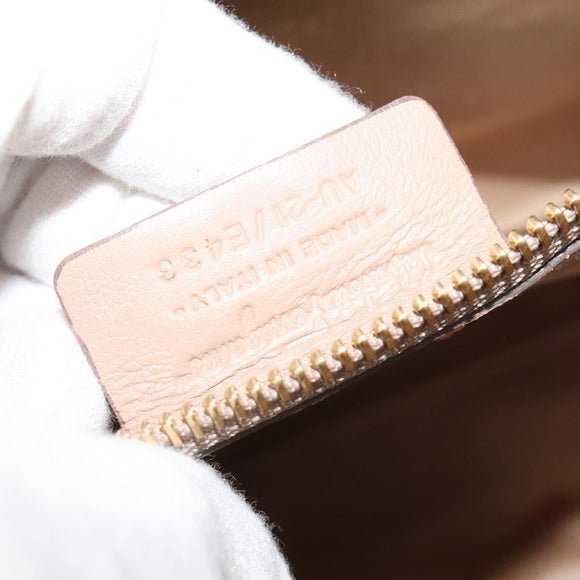 Salvatore Ferragamo Gancini Tote Bag Leather Beige Gold Auth 140617