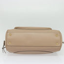 Salvatore Ferragamo Gancini Tote Bag Leather Beige Gold Auth 140617-5