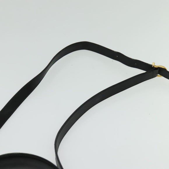 Salvatore Ferragamo Gancini Hand Bag Leather 2way Black Gold Auth 140618