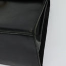 Salvatore Ferragamo Gancini Hand Bag Leather 2way Black Gold Auth 140618-16