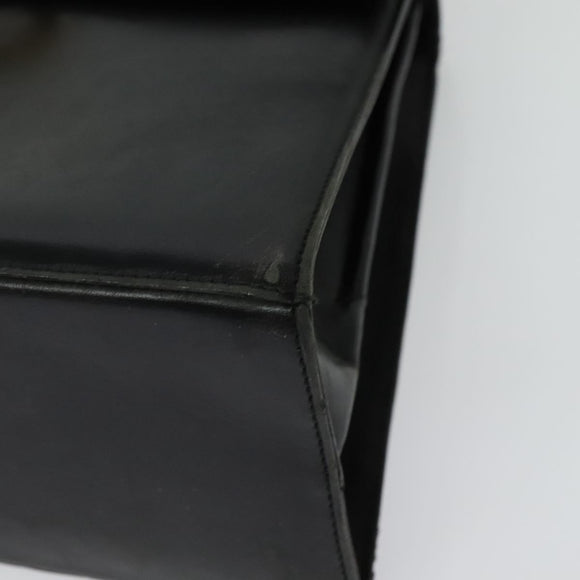 Salvatore Ferragamo Gancini Hand Bag Leather 2way Black Gold Auth 140618