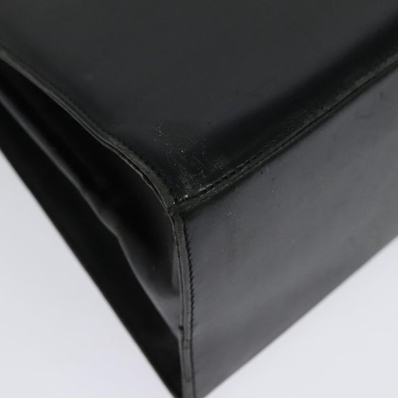 Salvatore Ferragamo Gancini Hand Bag Leather 2way Black Gold Auth 140618