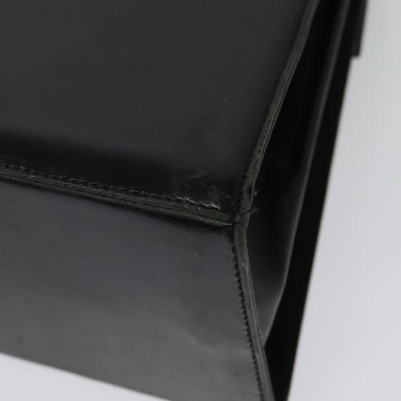 Salvatore Ferragamo Gancini Hand Bag Leather 2way Black Gold Auth 140618