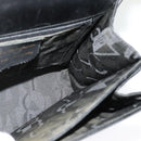 Salvatore Ferragamo Gancini Hand Bag Leather 2way Black Gold Auth 140618-20