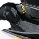 Salvatore Ferragamo Gancini Hand Bag Leather 2way Black Gold Auth 140618-21