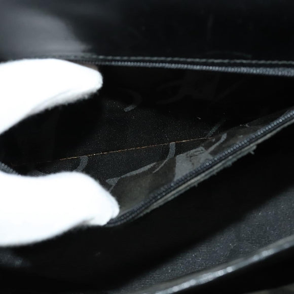 Salvatore Ferragamo Gancini Hand Bag Leather 2way Black Gold Auth 140618