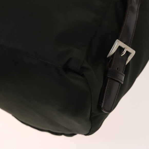 PRADA Backpack Nylon Khaki Silver Auth 140623