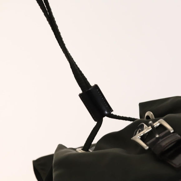 PRADA Backpack Nylon Khaki Silver Auth 140623