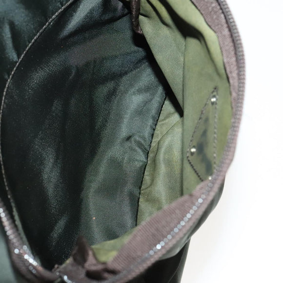 PRADA Backpack Nylon Khaki Silver Auth 140623