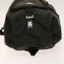 PRADA Backpack Nylon Khaki Silver Auth 140623-6