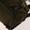 PRADA Backpack Nylon Khaki Silver Auth 140624-15