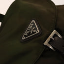PRADA Backpack Nylon Khaki Silver Auth 140624-19