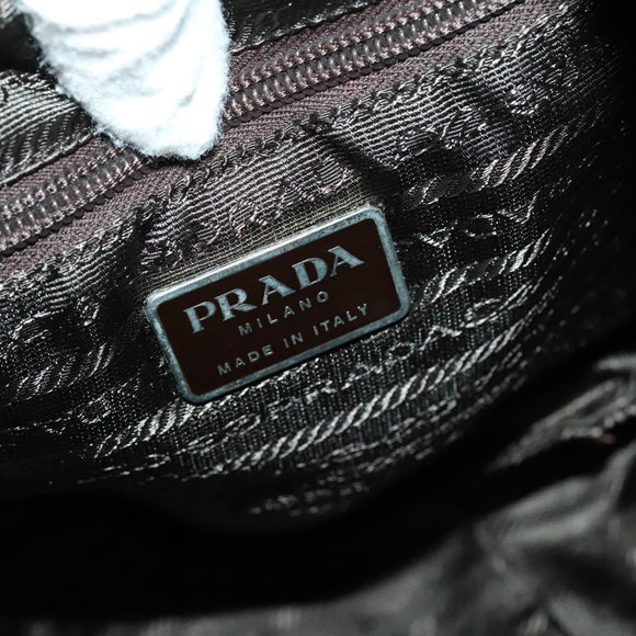 PRADA Backpack Nylon Khaki Silver Auth 140624