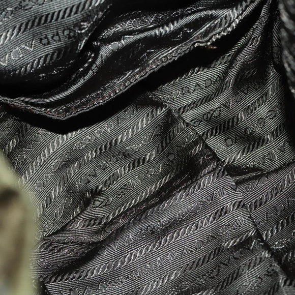 PRADA Backpack Nylon Khaki Silver Auth 140624