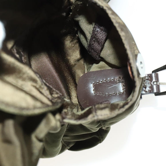 PRADA Backpack Nylon Khaki Silver Auth 140624