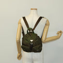 PRADA Backpack Nylon Khaki Silver Auth 140624-27