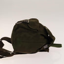 PRADA Backpack Nylon Khaki Silver Auth 140624-3