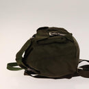 PRADA Backpack Nylon Khaki Silver Auth 140624-4