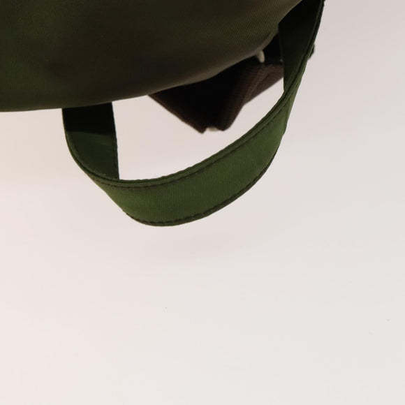 PRADA Backpack Nylon Khaki Silver Auth 140624